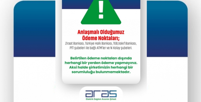 Aras Elektrik’ten ödeme uyarısı