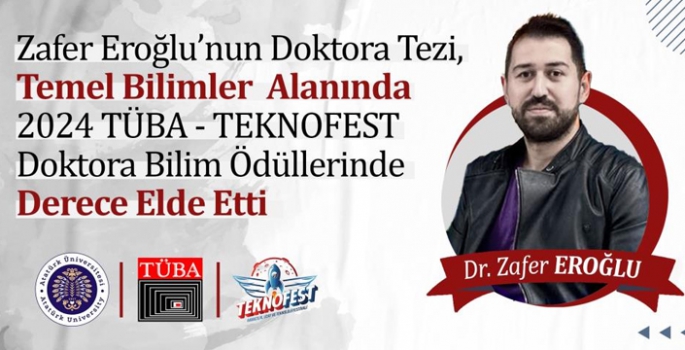 Eroğlu doktora teziyle ikinci oldu