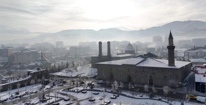 Erzurum'da sisler içinde bir masalsı yolculuk