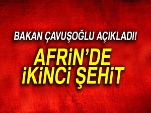 Afrin'de 1 şehidimiz daha var