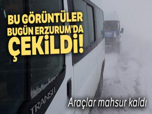 Bu görüntüler bugün Erzurum'da çekildi