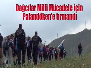 Dağcılar Milli Mücadele için Palandöken'e tırmandı