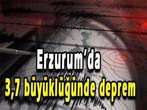 Erzurumda 3,7 büyüklüğünde deprem