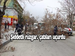 Erzurumda şiddetli rüzgar hayatı adeta felç etti