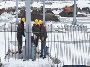 Fuar merkezi inşaatı kışa rağmen devam ediyor