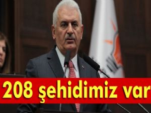 Yıldırım: '60'ı polis 3'ü asker toplam 208 şehidimiz var'