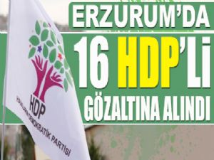 Erzurum'da 16 HDP'li gözaltına alındı