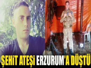 Şehit ateşi Erzurum'a düştü