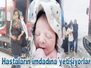  Doğu'da hastaların imdadına kar üstü araçlar yetişiyor