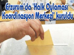  Erzurum'da 'Halk Oylaması Koordinasyon Merkezi' kuruldu