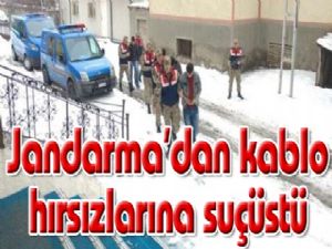 Jandarma'dan kablo hırsızlarına suçüstü