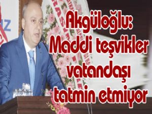 Akgüloğlu: Maddi teşvikler vatandaşı tatmin etmiyor