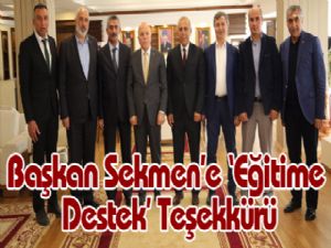 Başkan Sekmen'e 'Eğitime Destek' Teşekkürü