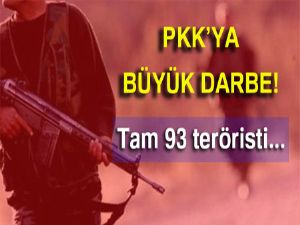 TSK: 'Bir hafta içinde 3'ü sözde lider kadrosunda olmak üzere 93 terörist etkisiz hale getirildi'