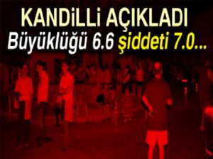 Kandilli açıkladı: Büyüklüğü 6.6 şiddeti 7.0...