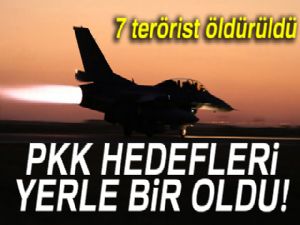 Kuzey Irak'a hava harekatı: 7 terörist öldürüldü