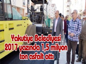 Yakutiye Belediyesi 2017 yazında 1,5 milyon ton asfalt attı